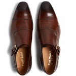 Paul Stuart Giordano Monkstrap Shoes Walnut