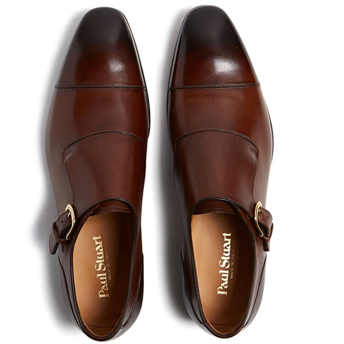 Paul Stuart Giordano Monkstrap Shoes Walnut