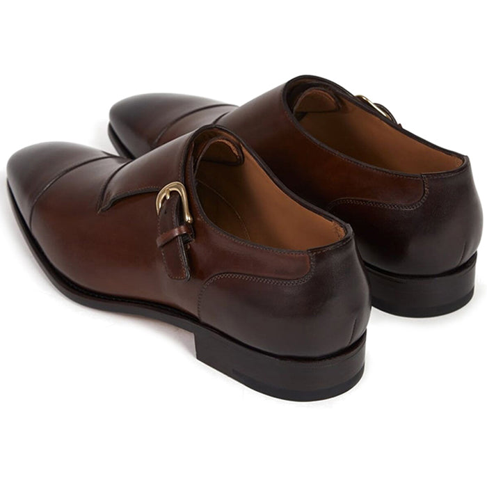 Paul Stuart Giordano Monkstrap Shoes Walnut