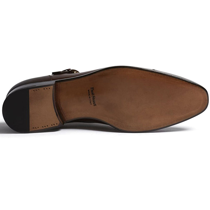 Paul Stuart Giordano Monkstrap Shoes Walnut