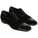 Paul Stuart Hades II Velvet Lace-Up Shoes Black
