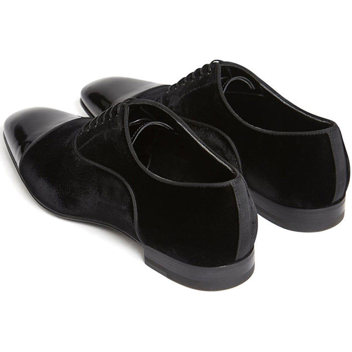Paul Stuart Hades II Velvet Lace-Up Shoes Black