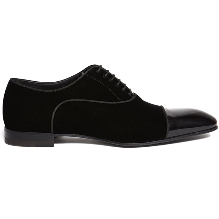 Paul Stuart Hades II Velvet Lace-Up Shoes Black
