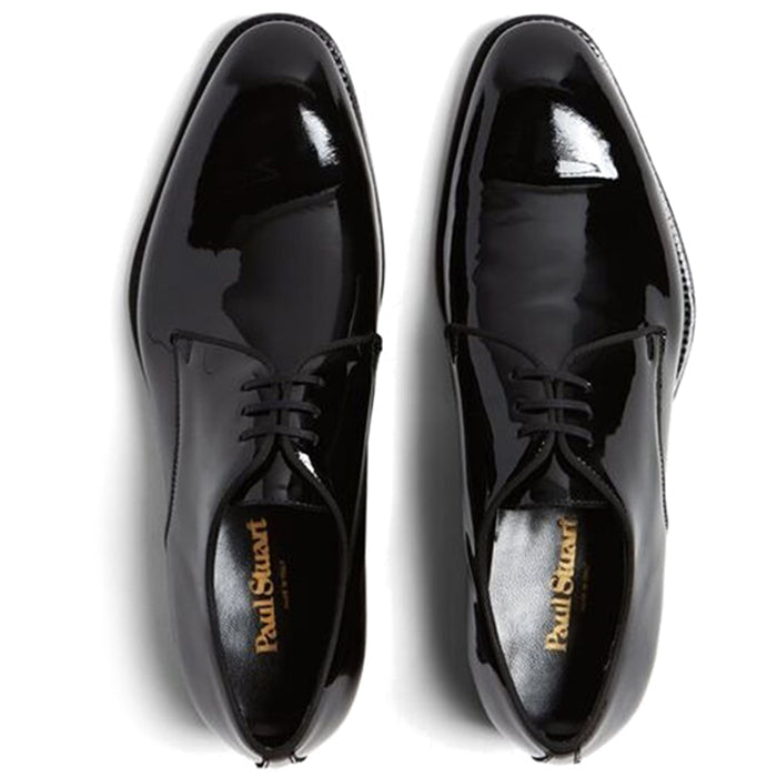 Paul Stuart Hancock II Patent Plain Toe Derby Black