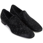 Paul Stuart Harrier Calf Hair Studded Shoes Black