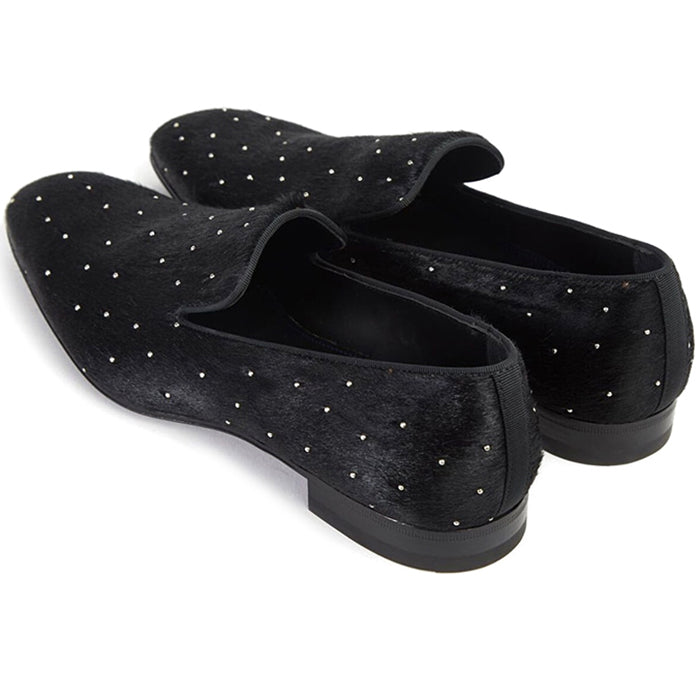 Paul Stuart Harrier Calf Hair Studded Shoes Black