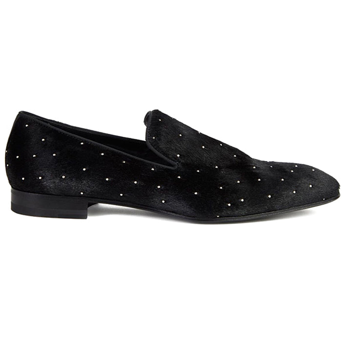 Paul Stuart Harrier Calf Hair Studded Shoes Black