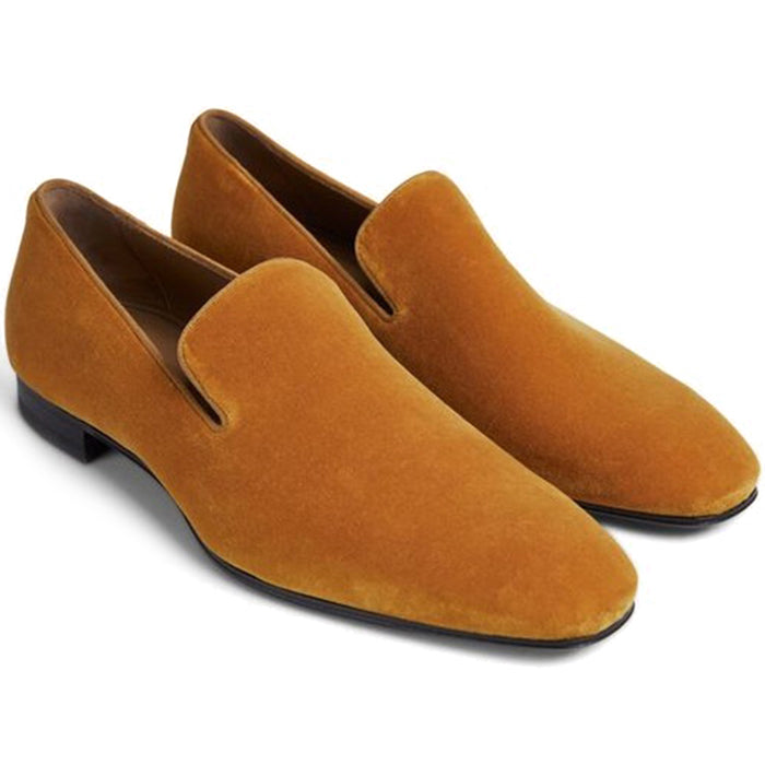 Paul Stuart Harrier III Velvet Shoes Gold