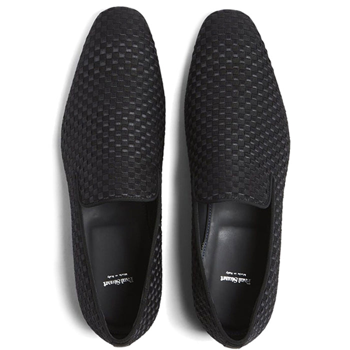 Paul Stuart Harrier Woven Slip-On Pump Shoes Black