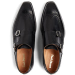 Paul Stuart Hawthorne Double Monk Strap Shoes Black