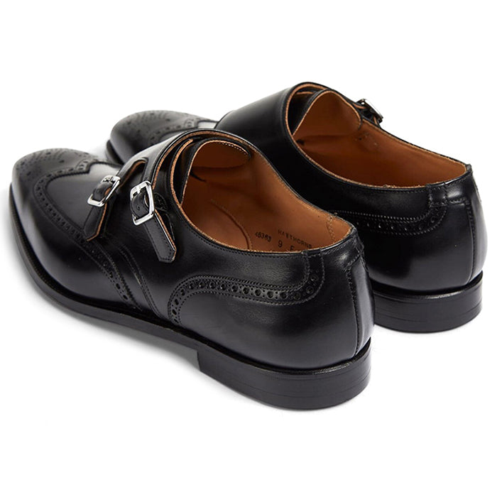 Paul Stuart Hawthorne Double Monk Strap Shoes Black