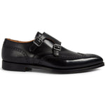 Paul Stuart Hawthorne Double Monk Strap Shoes Black