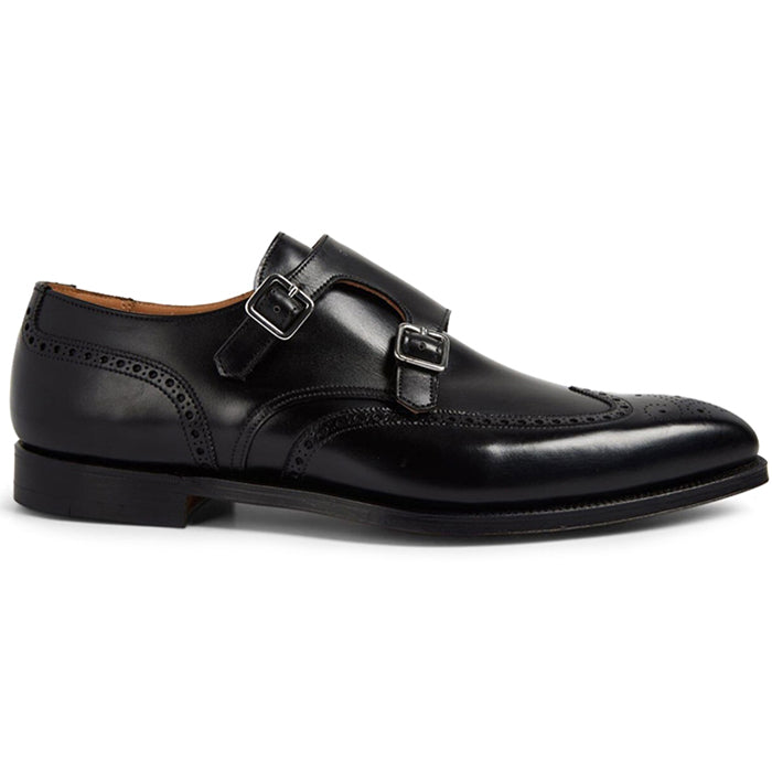 Paul Stuart Hawthorne Double Monk Strap Shoes Black