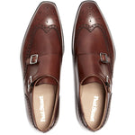 Paul Stuart Hawthorne Double Monk Strap Shoes Chestnut