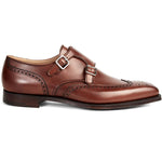Paul Stuart Hawthorne Double Monk Strap Shoes Chestnut