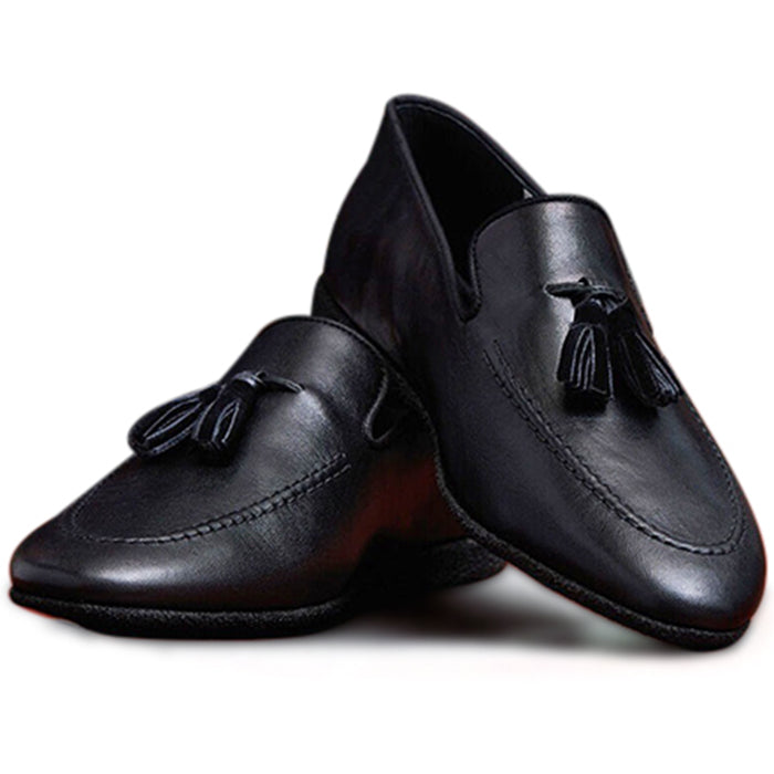 Paul Stuart Hope Leather Slip-On Shoes Black
