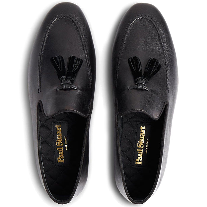 Paul Stuart Hope Leather Slip-On Shoes Black