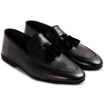 Paul Stuart Hope Leather Slip-On Shoes Black