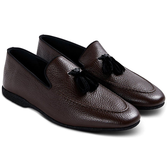 Paul Stuart Hope Leather Slip-On Shoes Brown