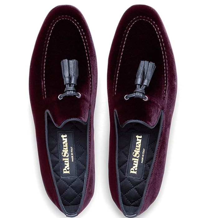 Paul Stuart Hope Velvet Slip-On Dark Wine