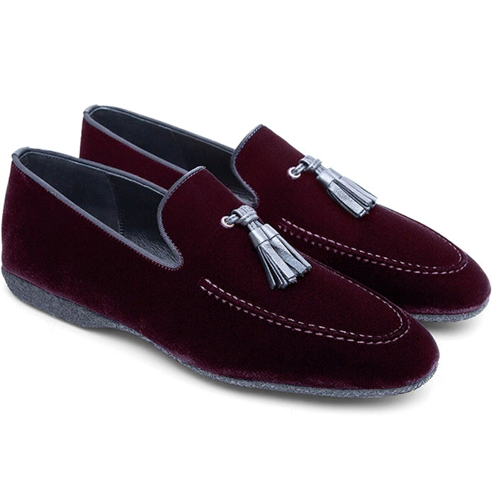 Paul Stuart Hope Velvet Slip-On Dark Wine