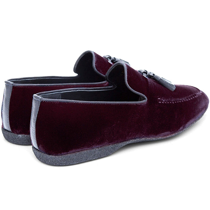 Paul Stuart Hope Velvet Slip-On Dark Wine