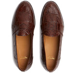 Paul Stuart Lee II Crocodile Penny Loafer Brown