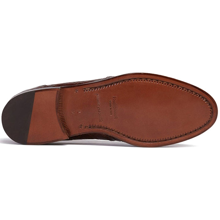 Paul Stuart Lee II Crocodile Penny Loafer Brown