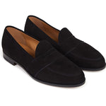 Paul Stuart Lee Suede Penny Loafer Black