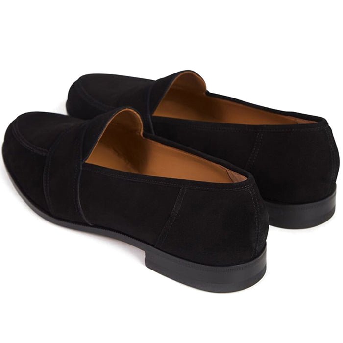 Paul Stuart Lee Suede Penny Loafer Black