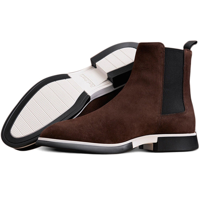 Paul Stuart Mansfield Suede Beetle Boots Dark Brown