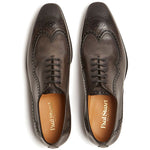 Paul Stuart Milano Calfskin Wing Tip Shoes Grey
