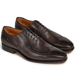 Paul Stuart Milano Calfskin Wing Tip Shoes Grey