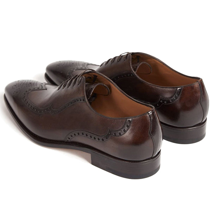 Paul Stuart Milano Wing Tip Shoes Mahogany