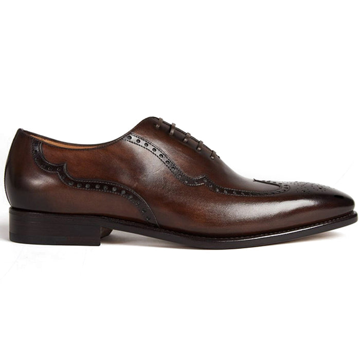 Paul Stuart Milano Wing Tip Shoes Mahogany