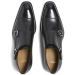 Paul Stuart Monza Double Monk Strap Shoes Black