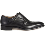 Paul Stuart Monza Double Monk Strap Shoes Black
