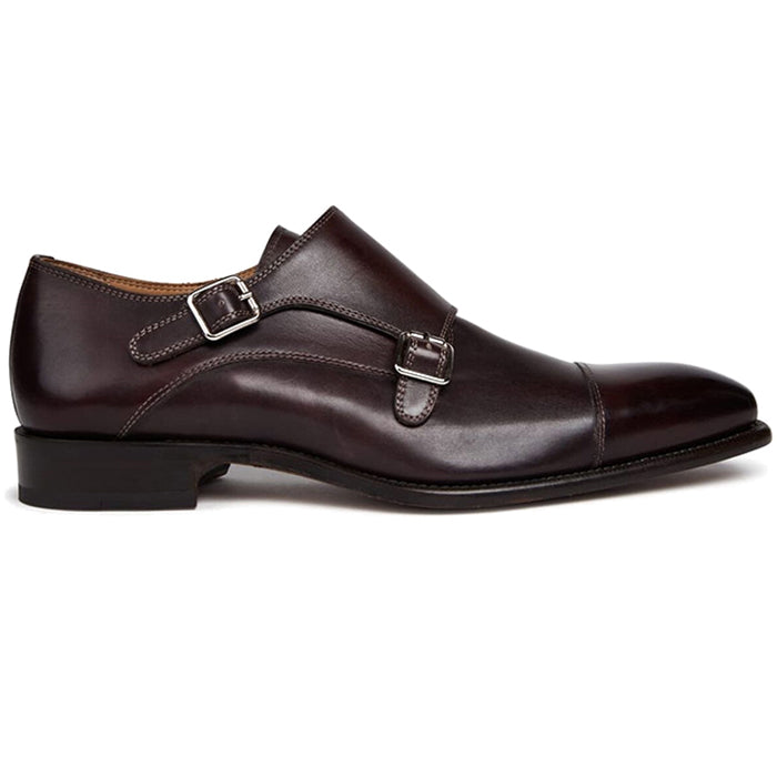 Paul Stuart Monza Double Monk Strap Shoes Cordovan