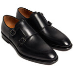 Paul Stuart Morgan Double Monk Strap Shoes Black