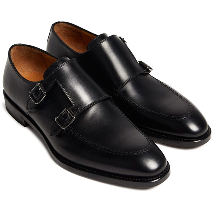 Paul Stuart Morgan Double Monk Strap Shoes Black