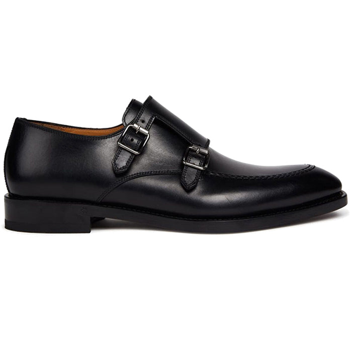 Paul Stuart Morgan Double Monk Strap Shoes Black