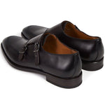 Paul Stuart Morgan Double Monk Strap Shoes Ebony