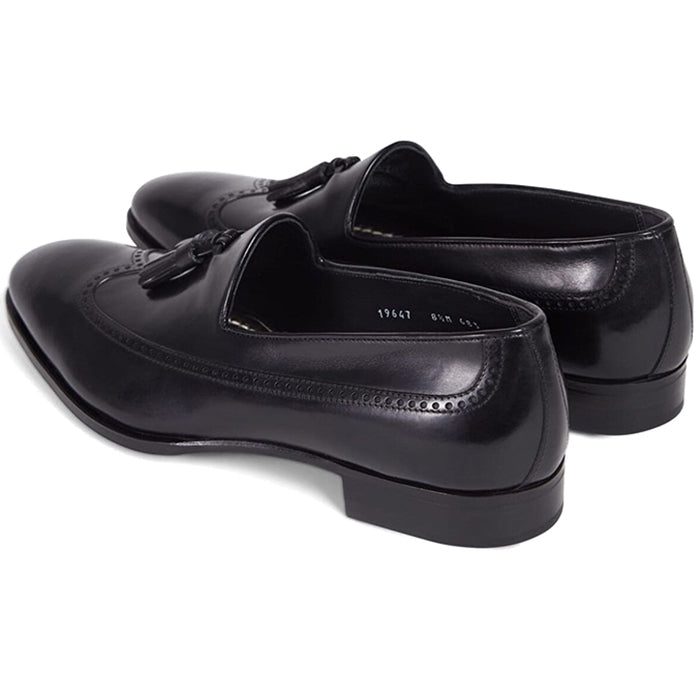 Paul Stuart Nabil Wing Tip Tassel Loafer Black