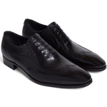 Paul Stuart Norwell Wing Tip Hidden Gorge Shoes Black