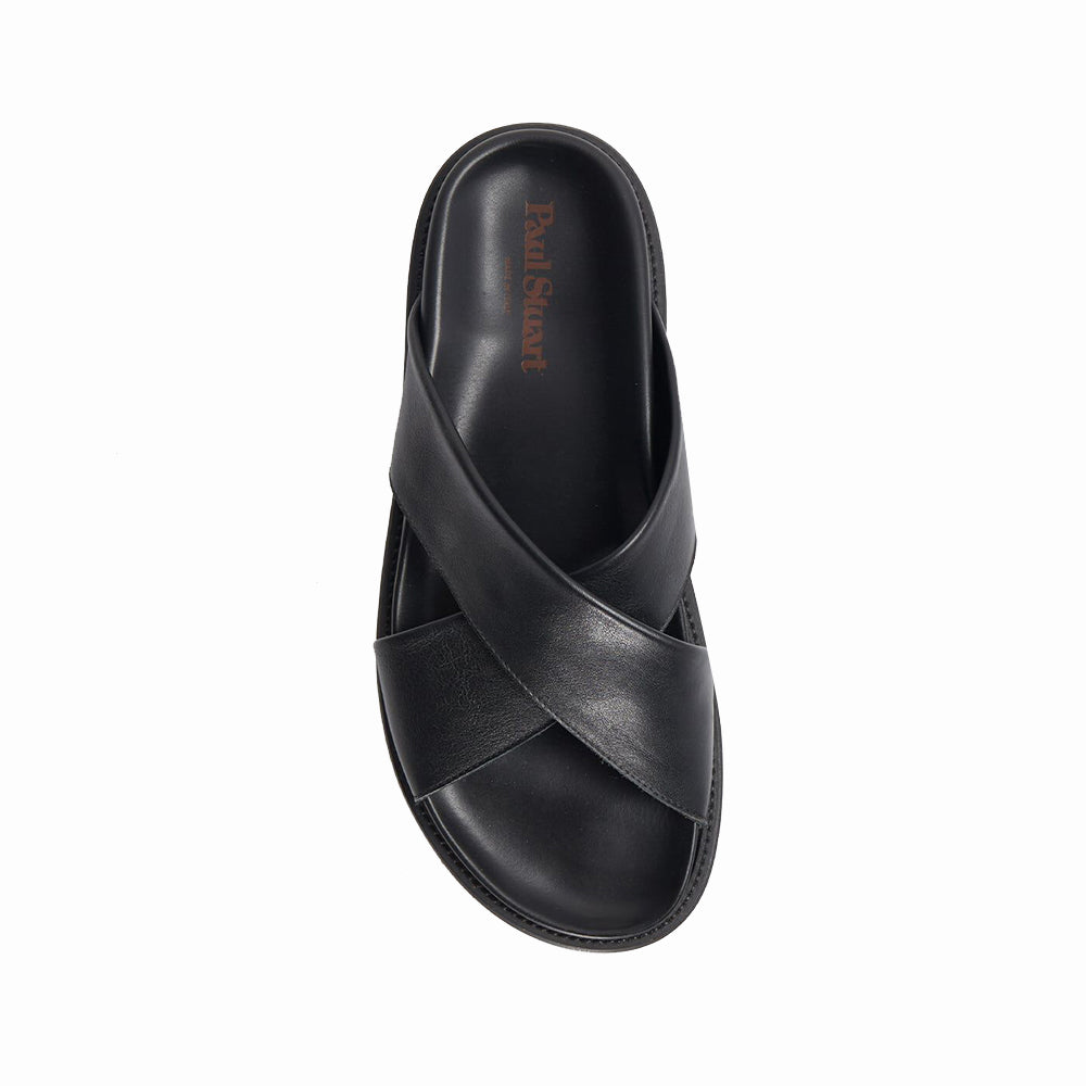 Paul Stuart Punta Leather Sandals Black