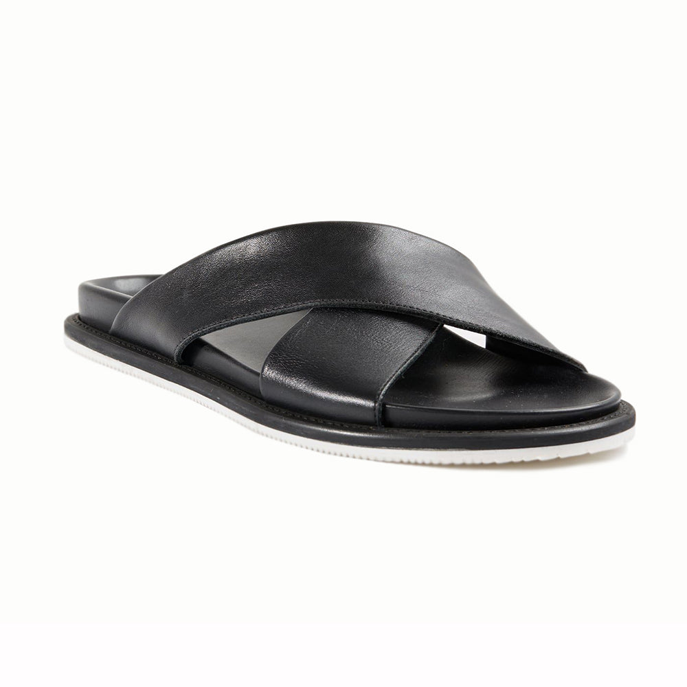 Paul Stuart Punta Leather Sandals Black