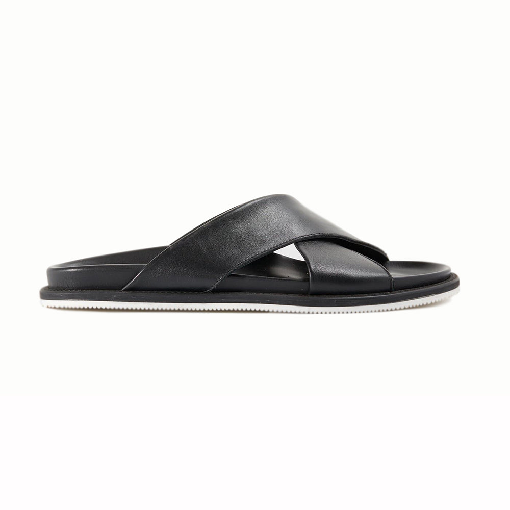 Paul Stuart Punta Leather Sandals Black