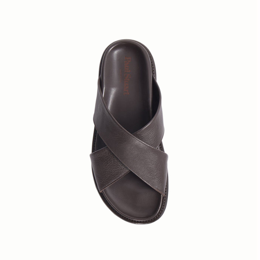 Paul Stuart Punta Leather Sandals Dark Brown