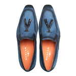 Mezlan Pavese Suede Tassled Slip On Cobalt (21310)