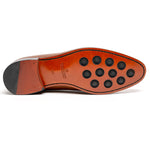 Emanuele Sempre Pebble Grain Penny Loafers Brown